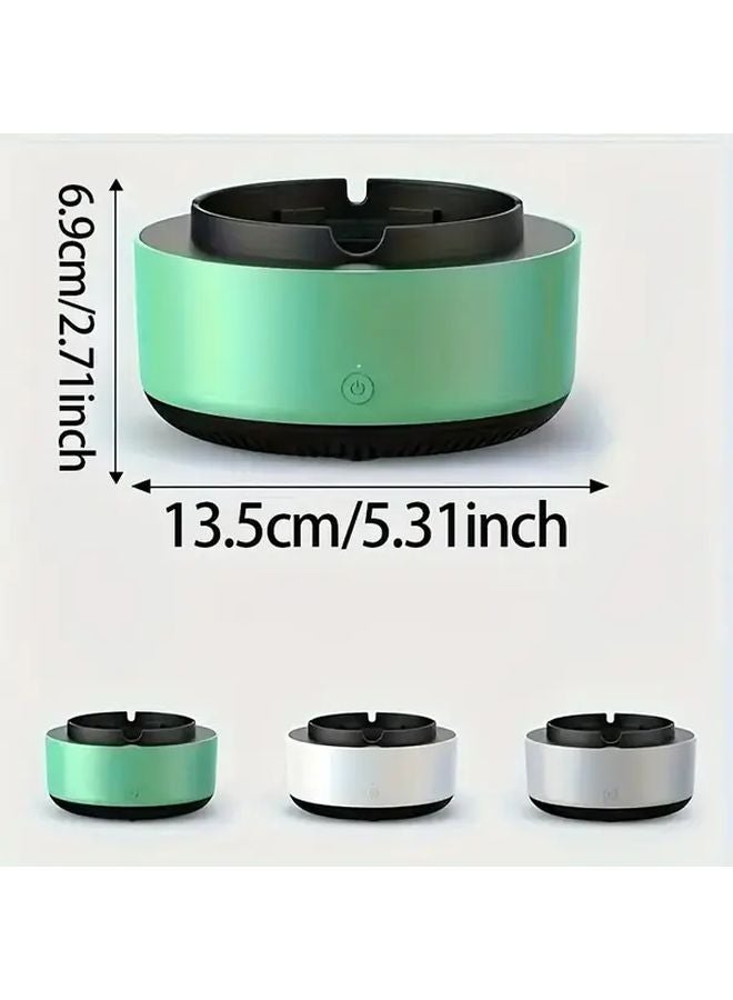 Gray Portable Smoke Free Air Purifier Ashtray With Smart Wind Circulation System For Indoor Outdoor Car Use - Image 4